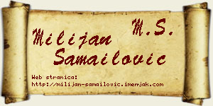 Milijan Samailović vizit kartica